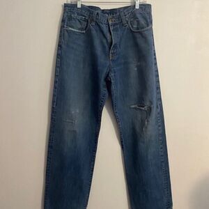 Eddie Bauer Relaxed distressed 5 pockets denim jeans, size 34/34